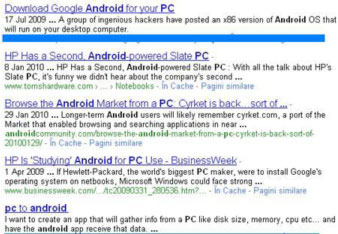 Figure 1. Results for 'Andoid on PC' Internet search